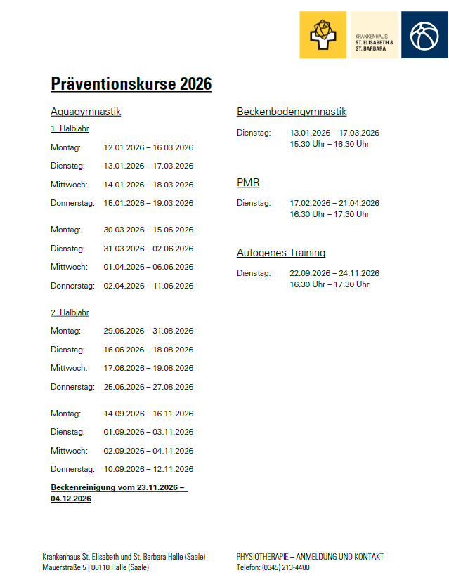 Präventionskurse 2026