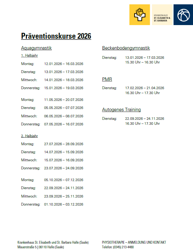 Präventionskurse 2026
